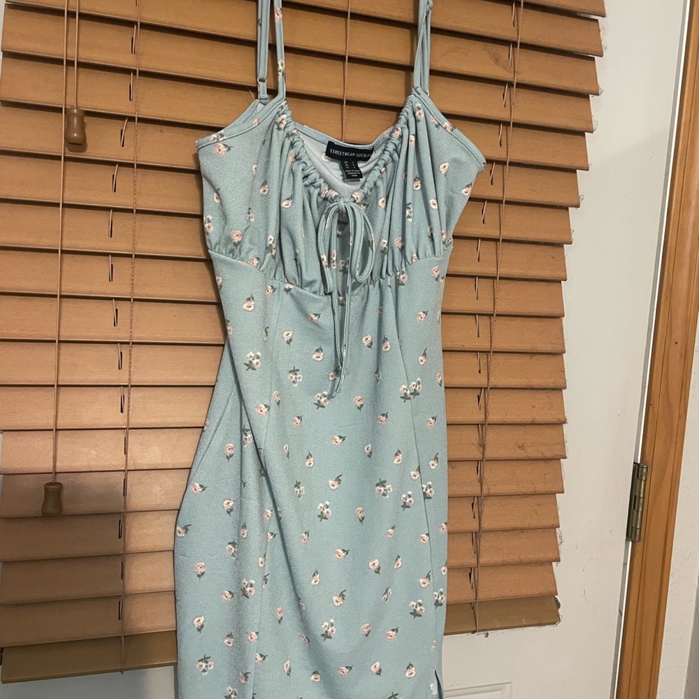Streetwear Society Light Blue Floral Dress